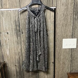 Worthington Black and Silver Metallic Knit Top